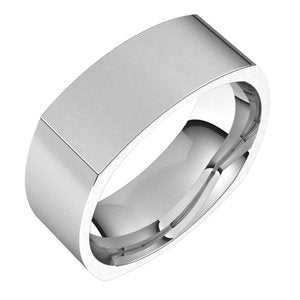 Sterling Silver 8 mm Square Comfort Fit Band Size 11 - Siddiqui Jewelers