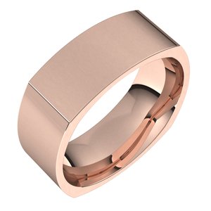 14K Rose 8 mm Square Comfort Fit Band Size 7 - Siddiqui Jewelers