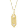 14K Yellow Initial T .05 CT Diamond 16-18" Necklace - Siddiqui Jewelers