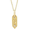 14K Yellow Initial N .05 CT Natural Diamond 16-18" Necklace-Siddiqui Jewelers
