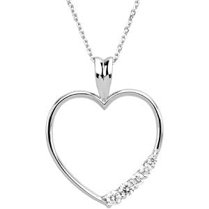 14K Yellow 1/5 CTW Diamond Journey Heart 18" Necklace - Siddiqui Jewelers