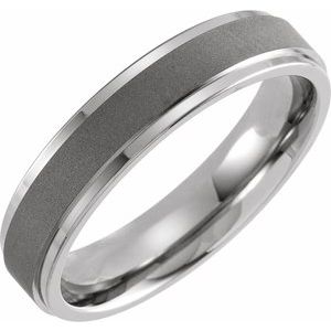 Titanium 5 mm Oxidized Flat Band Size 7.5 - Siddiqui Jewelers