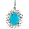 14K White Turquoise & 1/2 CTW Diamond Pendant - Siddiqui Jewelers