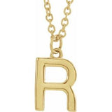 14K Yellow Initial R Dangle 18" Necklace Siddiqui Jewelers