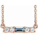 14K Rose Aquamarine & 1/5 CTW Diamond 16" Necklace - Siddiqui Jewelers
