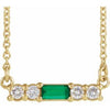 14K Yellow Emerald & 1/5 CTW Diamond 18" Necklace - Siddiqui Jewelers