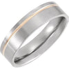 Titanium & 18K Rose Gold PVD 6 mm Grooved Band Size 9.5 - Siddiqui Jewelers