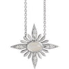 14K White Rainbow Moonstone & .08 CTW Diamond Celestial 16-18" Necklace - Siddiqui Jewelers