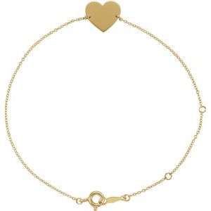18K Yellow Gold-Plated Sterling Silver Heart 7-8" Bracelet-Siddiqui Jewelers