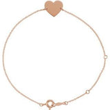 18K Rose Gold-Plated Sterling Silver Heart 7-8" Bracelet-Siddiqui Jewelers