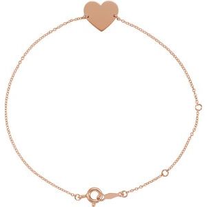 18K Rose Gold-Plated Sterling Silver Heart 7-8" Bracelet-Siddiqui Jewelers