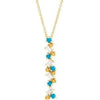 14K Yellow Honey Passion Topaz, Turquoise & 1/8 CTW Diamond Scattered Bar 16-18" Necklace - Siddiqui Jewelers