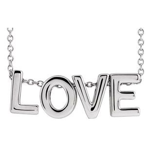 Sterling Silver Love 16-18" Necklace - Siddiqui Jewelers