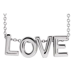 14K White Love 16-18" Necklace - Siddiqui Jewelers