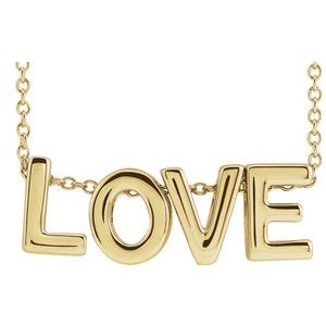 14K Yellow Love 16-18" Necklace - Siddiqui Jewelers