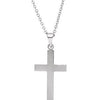 14K White 18 x 12 mm Cross 18" Necklace-Siddiqui Jewelers