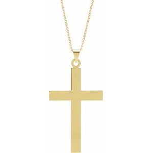 14K Yellow 39 x 25 mm Cross 18" Necklace-Siddiqui Jewelers