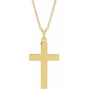 14K Yellow 22 x 14 mm Cross 18" Necklace-Siddiqui Jewelers