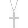 14K White 22 x 14 mm Cross 18" Necklace-Siddiqui Jewelers