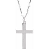 14K White 22 x 14 mm Cross 18" Necklace-Siddiqui Jewelers