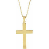 14K Yellow 28 x 18 mm Cross 18" Necklace-Siddiqui Jewelers