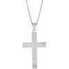 Sterling Silver 28 x 18 mm Cross 18" Necklace-Siddiqui Jewelers