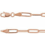 14K Rose 3.85 mm Paperclip-Style 18" Chain Siddiqui Jewelers