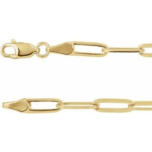 18K Yellow Gold-Plated Sterling Silver 3.85 mm Paperclip-Style 16" Chain Siddiqui Jewelers