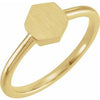 14K Yellow  9.5x8 mm Geometric Signet Ring - Siddiqui Jewelers