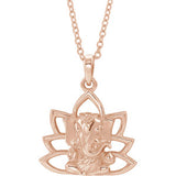 14K Rose Ganesha 16-18" Necklace - Siddiqui Jewelers