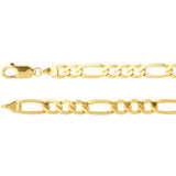 14K Yellow 5.5 mm Figaro 7" Bracelet - Siddiqui Jewelers