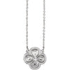 14K White 18" Clover Necklace - Siddiqui Jewelers