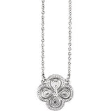 14K White 18" Clover Necklace - Siddiqui Jewelers
