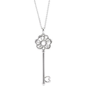 Sterling Silver Mother's Key® 16-18" Necklace - Siddiqui Jewelers