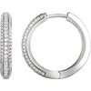 14K White 3/4 CTW Diamond Hoop Earrings - Siddiqui Jewelers