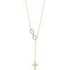 14K Yellow 1/5 CTW Diamond Infinity-Inspired Cross 16-18" Necklace - Siddiqui Jewelers