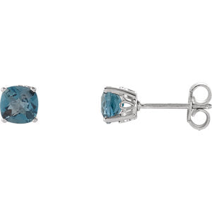 Sterling Silver London Blue Topaz Earrings - Siddiqui Jewelers