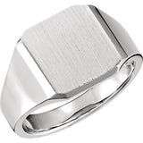 Sterling Silver 14 mm Octagon Signet Ring - Siddiqui Jewelers