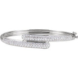 14K White 3 CTW Diamond Bangle Bracelet - Siddiqui Jewelers