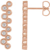 14K Rose 1/3 CTW Diamond Bezel-Set Bar Earrings - Siddiqui Jewelers