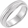 Sterling Silver 6 mm Double Milgrain Half Round Band  Size 10 - Siddiqui Jewelers