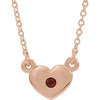 14K Rose Mozambique Garnet Heart 16" Necklace - Siddiqui Jewelers