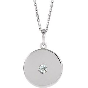 14K White 1/10 CTW Diamond Disc Necklace - Siddiqui Jewelers