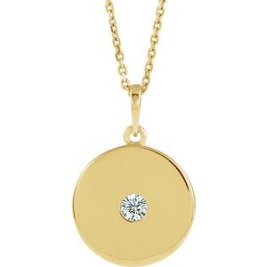 14K Yellow 1/10 CTW Diamond Disc Necklace - Siddiqui Jewelers