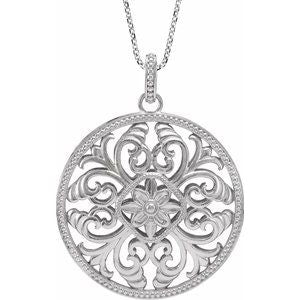 Sterling Silver Filigree Circle 18" Necklace - Siddiqui Jewelers
