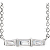 14K White 1/8 CTW Diamond Bar 16" Necklace - Siddiqui Jewelers