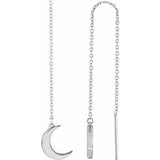 14K White Crescent Chain Earrings - Siddiqui Jewelers