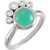 14K White Chrysoprase & 1/8 CTW Diamond Ring - Siddiqui Jewelers