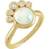 14K Yellow Rainbow Moonstone & 1/8 CTW Diamond Ring - Siddiqui Jewelers