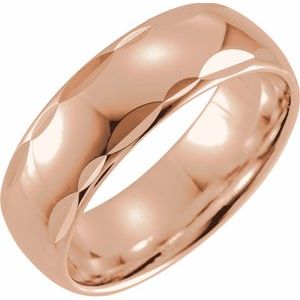 14K Rose 7 mm Scalloped Edge Band Size 10 - Siddiqui Jewelers